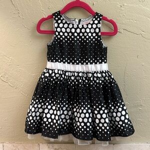 Oshkosh black and white polka dot dress 18mo